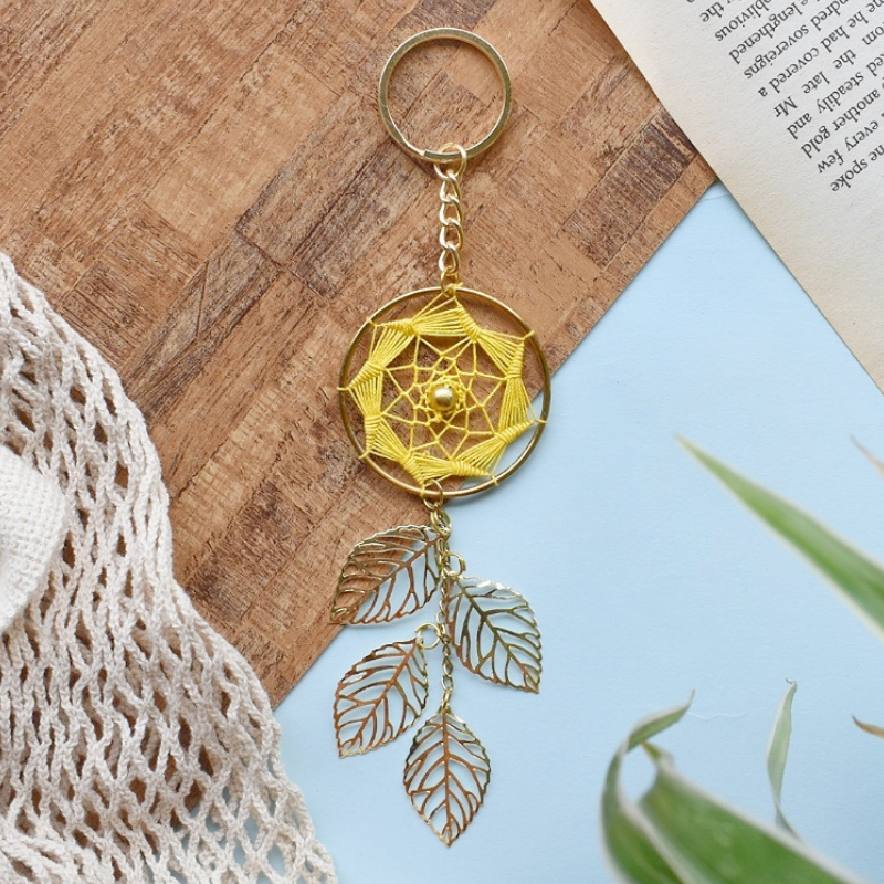 Yellow Widow Dreamcatcher Keychain