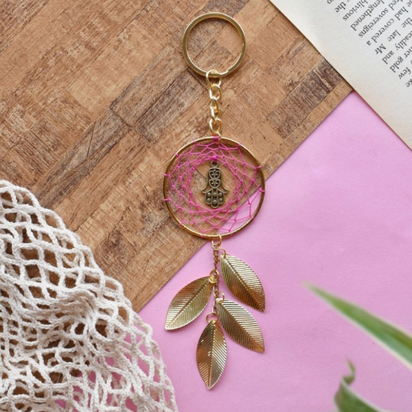 Hamsa Dreamcatcher Keychain