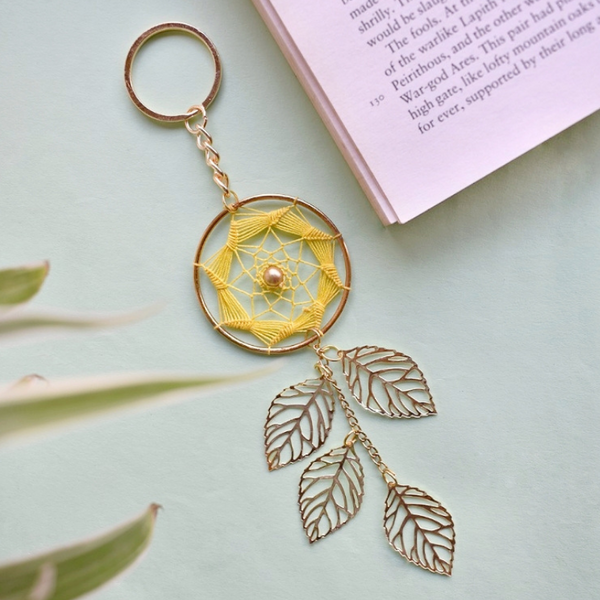 Yellow Widow Dreamcatcher Keychain