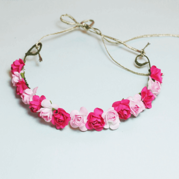 Rosy Pink Flower Crown