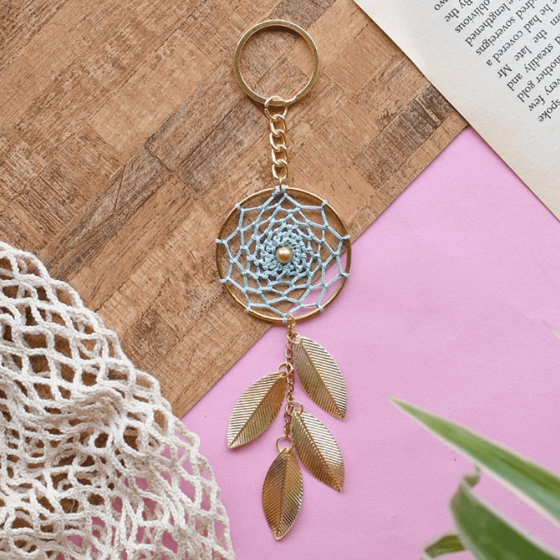 Aquamarine Dreamcatcher Keychain