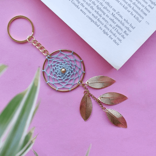 Aquamarine Dreamcatcher Keychain