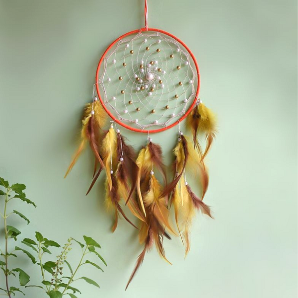 Pearl Sunshine Feather Dreamcatcher