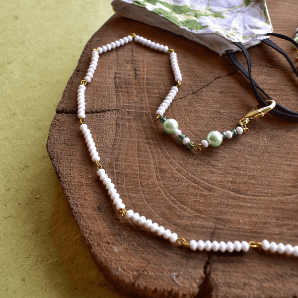 Beaded White Mask Chain
