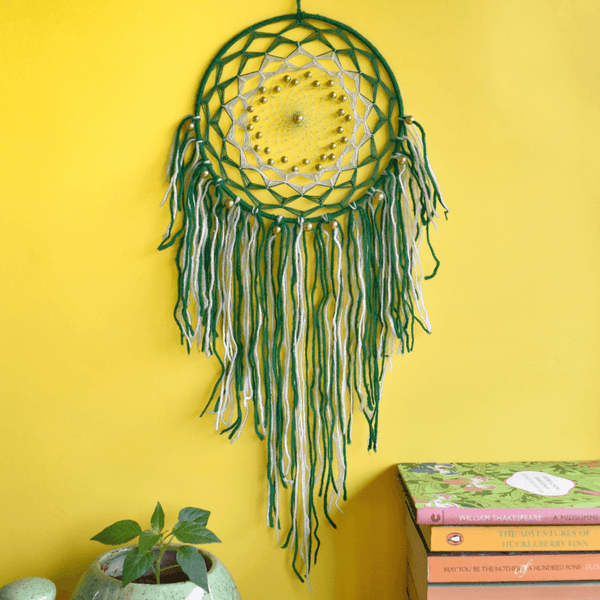 Dark Green Golden Bead Dreamcatcher