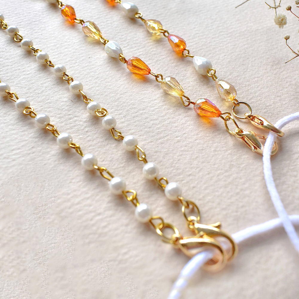 Crystal & Pearl Face Mask Chains (Set of 2)