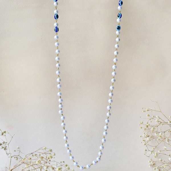 Evil Eye Pearl Face Mask Chain