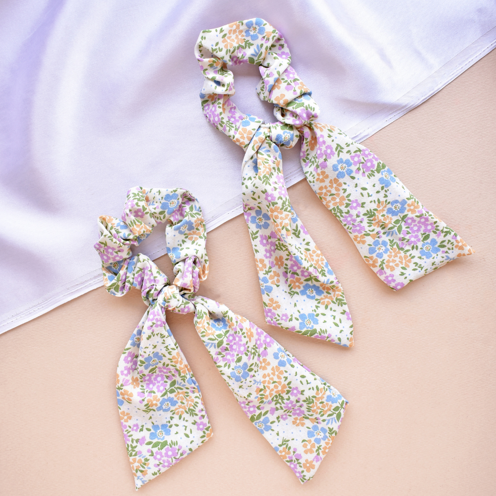 Pastel Bloomy Scrunchies