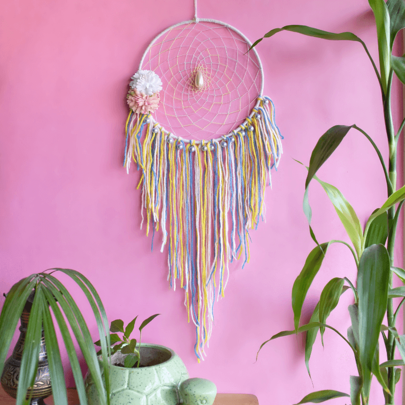 Pastel Flower Pearl Dreamcatcher