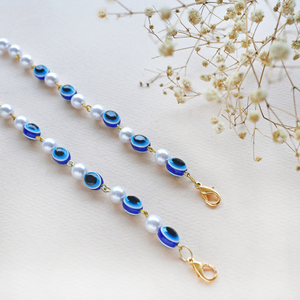 Evil Eye Pearl Face Mask Chain