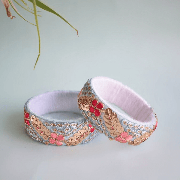 Pastel Blue Lace Festive Bangles