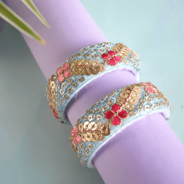 Pastel Blue Lace Festive Bangles