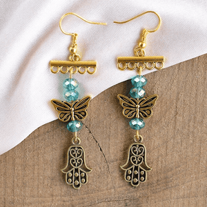 Butterfly Bead Earrings - Emerald Green