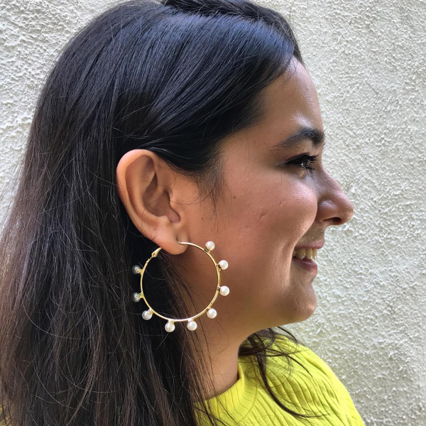 Iris Pearl Hoops