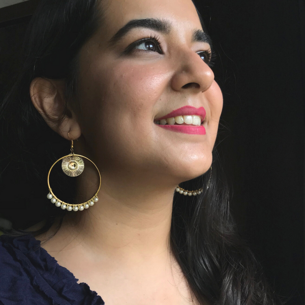 Classic Pearl Hoops