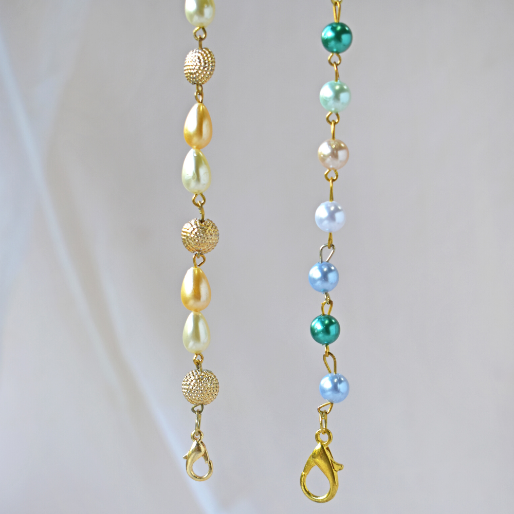 Festive Gold & Multi Mask Chains (Set of 2)