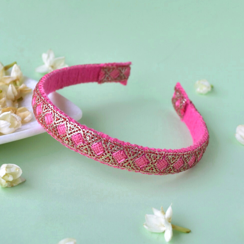 Pink Sequins Festive Hairband