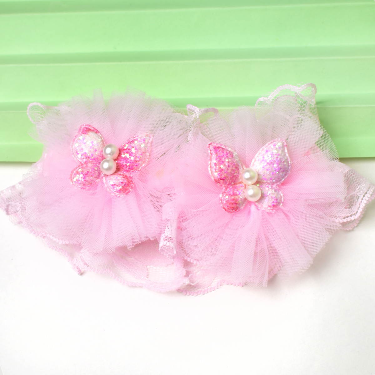 Butterfly Pearl Headband - Baby Pink