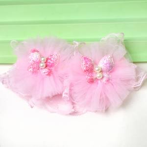 Butterfly Pearl Headband - Baby Pink