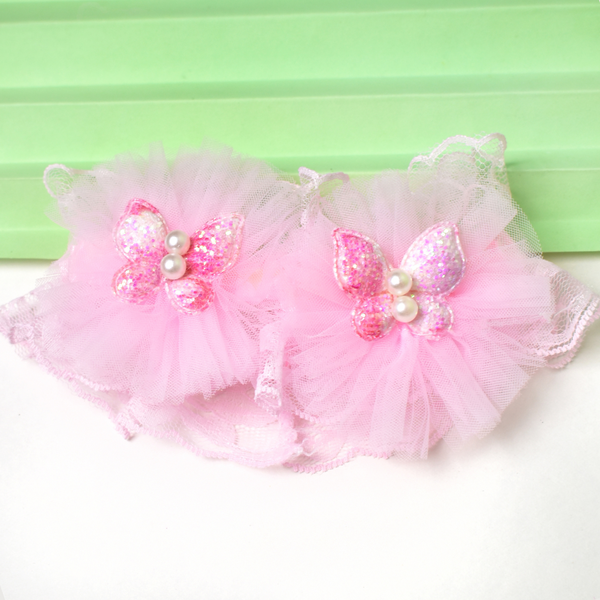 Butterfly Pearl Headband - Baby Pink