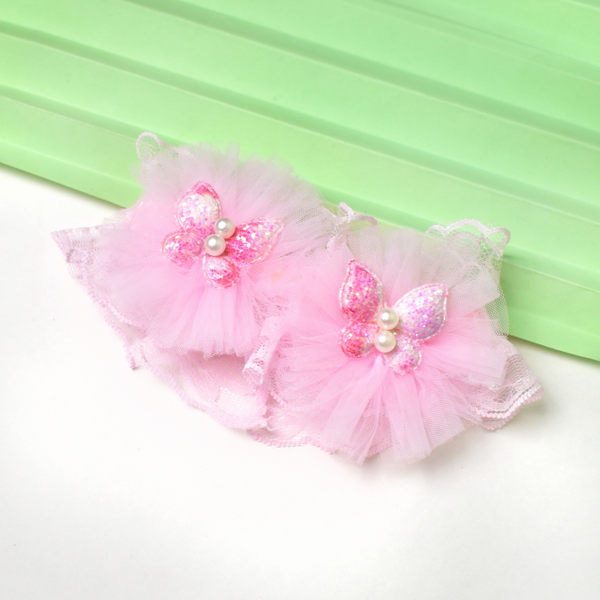 Butterfly Pearl Headband - Baby Pink