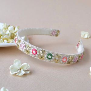 Pastel Mirror Thread Work Festive Hairband