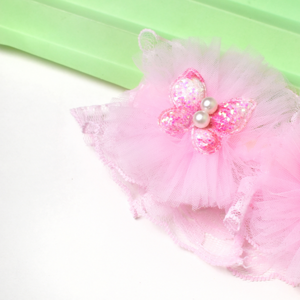 Butterfly Pearl Headband - Baby Pink