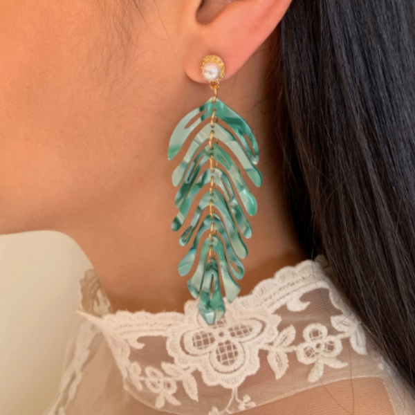 Agatha Drop Earrings - White