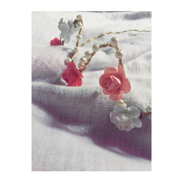 Customised Wired Flower Pearl Tiara