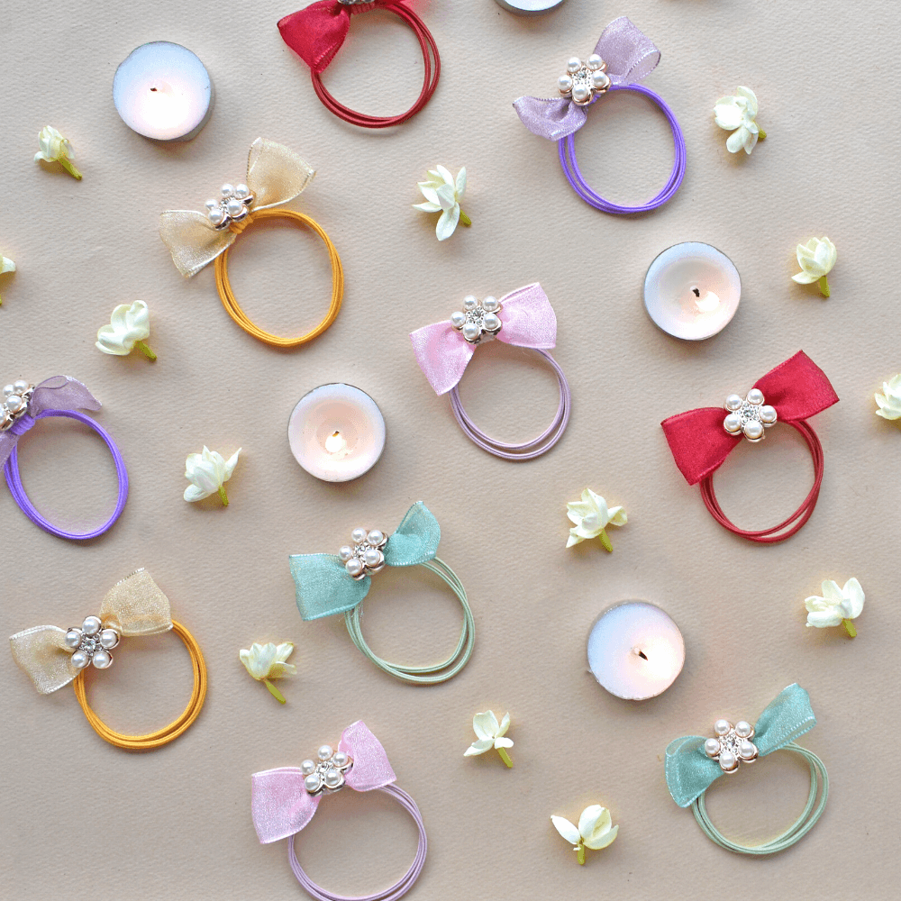 Rhinestone Embellished Rubber Bands
