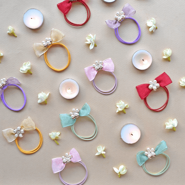 Rhinestone Embellished Rubber Bands