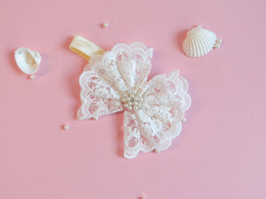 Pearl Bow Lace Headband