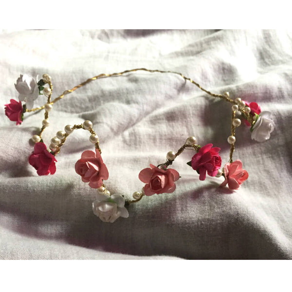 Customised Wired Flower Pearl Tiara
